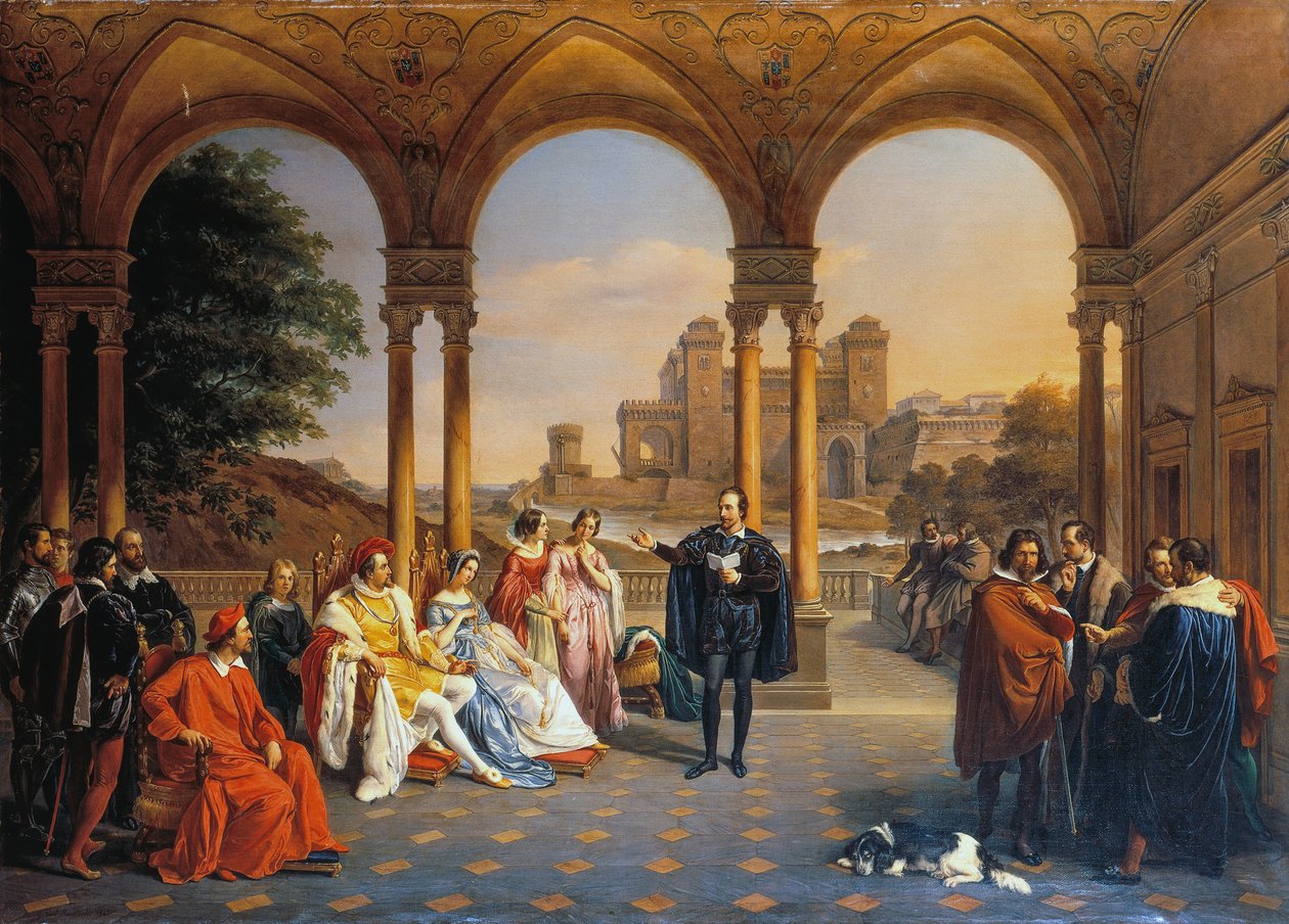 Este Evi mahkemesinde Torquato Tasso by Giuseppe Mancinelli