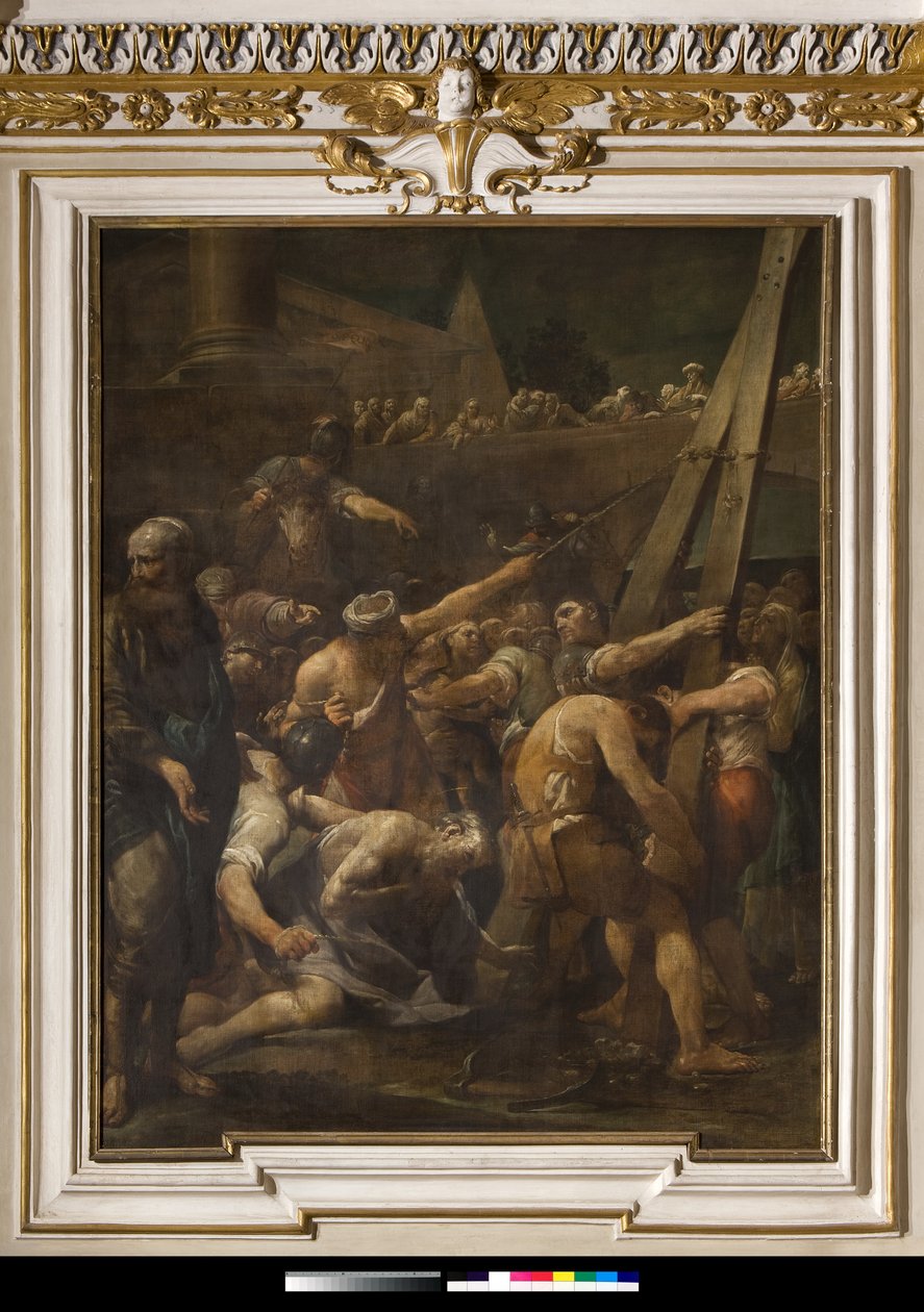 Aziz Andrew şehitliğinin çarmıha gerilmesinden önce by Giuseppe Maria Crespi