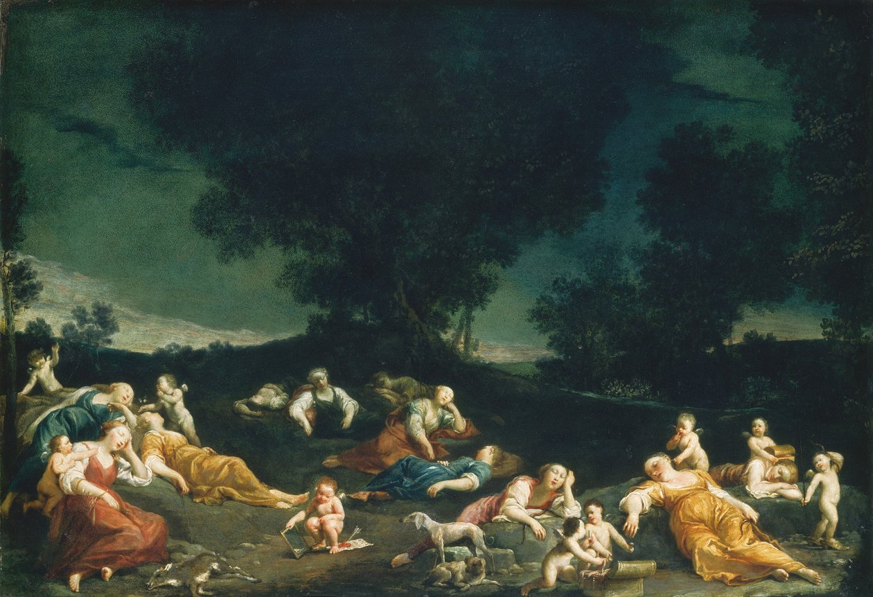 Aşk Tanrısı Uyuyan Perileri Silahsızlandırıyor, c. 16901705. by Giuseppe Maria Crespi