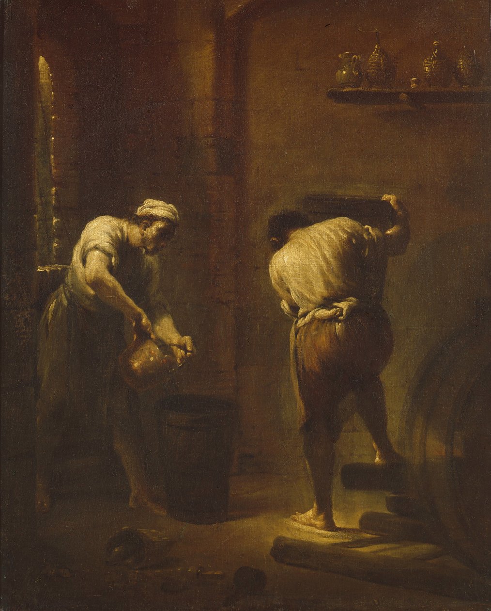 Mahzendeki sahne, yaklaşık 1710-1715. by Giuseppe Maria Crespi