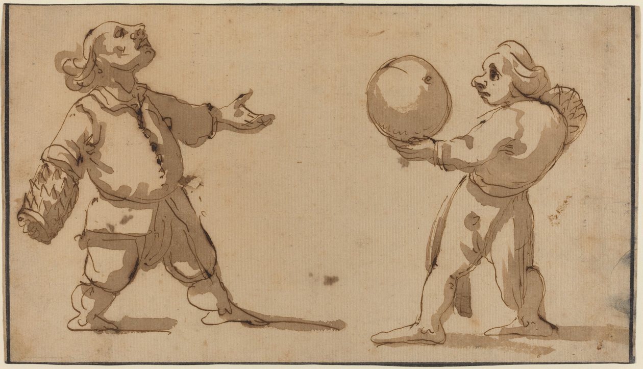 Top Oyuncuları ile Bir Karikatür by Giuseppe Maria Mitelli