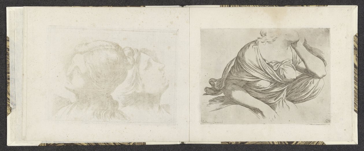 bir kadının üst vücudu Çizim örnekleri (seri başlığı) Mitelli oyma (dizi adı) by Giuseppe Maria Mitelli