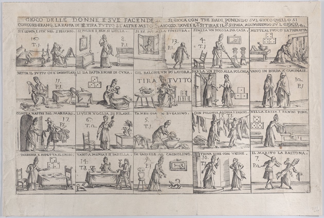 Gioco Delle Donne, E Sue Facende Eşler Oyunu ve Ev İşleri, 1654-1718. by Giuseppe Maria Mitelli