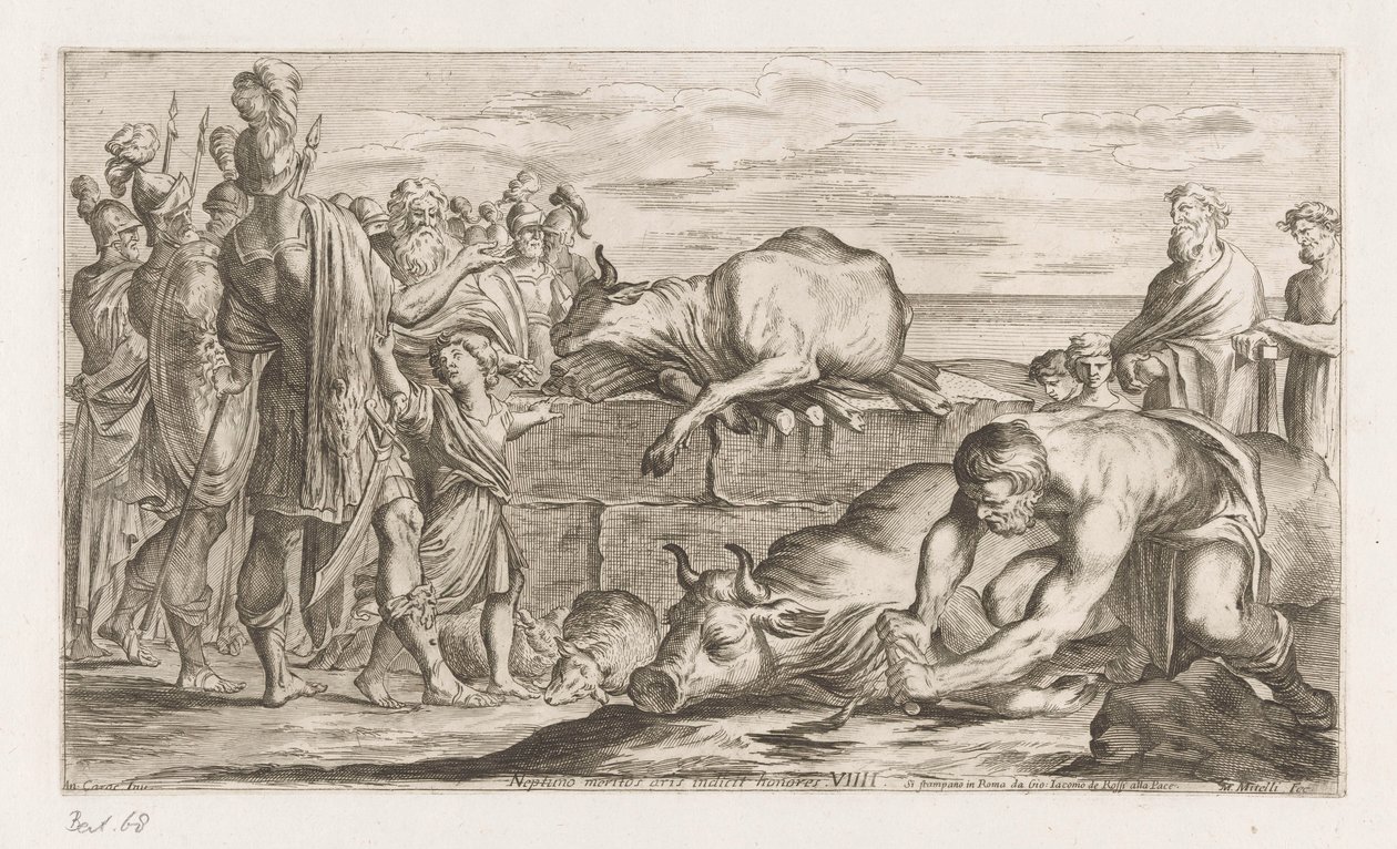 (nesne üzerindeki başlık) Omzwervingen van Aeneas (dizi başlığı) L'Enea Vagante pitture dei Caracci by Giuseppe Maria Mitelli