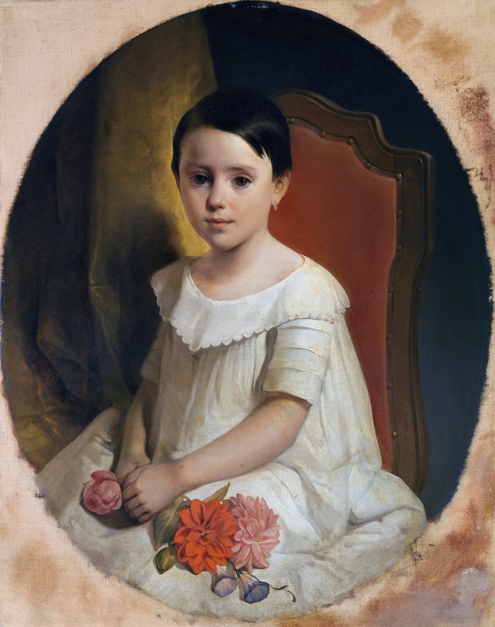 Çiçekli küçük kız by Giuseppe Mazza