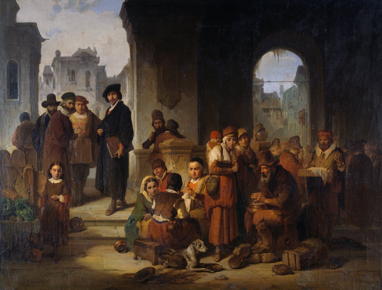 Rembrandt ve modelleri by Giuseppe Mazza