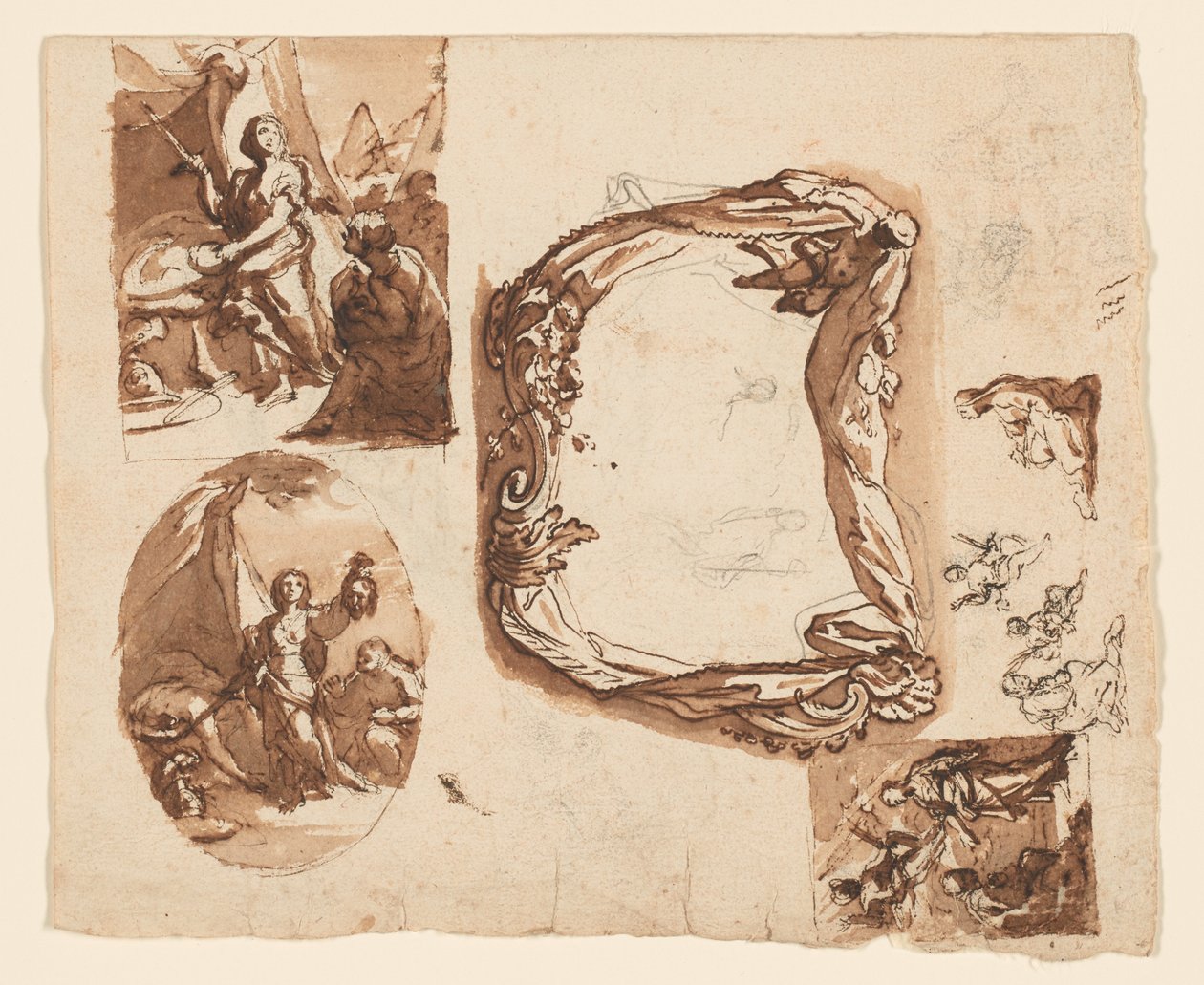 Judith ve Holofernes ve Diğer Çalışmalar (rekto); Diana ve Endymion (ters) by Giuseppe Nicola Nasini