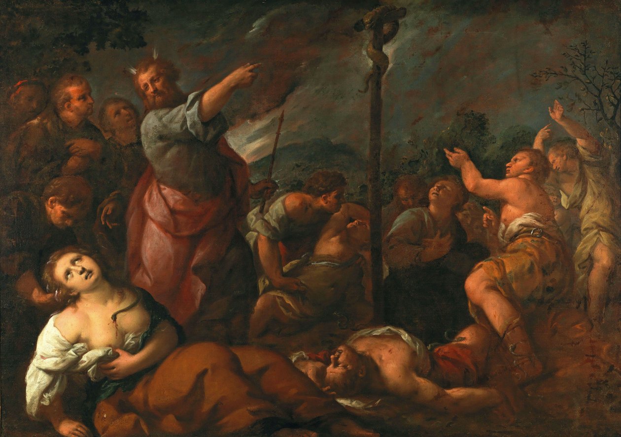 Musa ve Yüzsüz Yılan. by Giuseppe Nuvolone