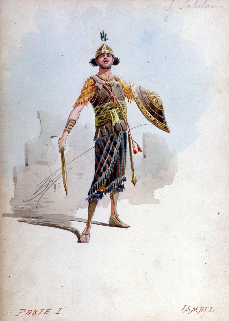 Giuseppe Palanti (1881-1946) tarafından Giuseppe Verdi (1813 - 1901) operasında Kudüs kralının yeğeni İsmail