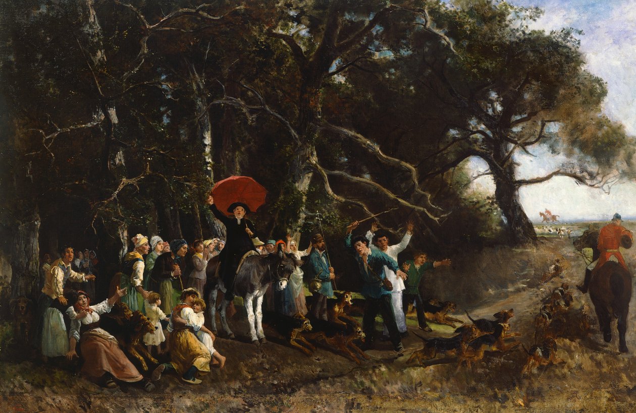 Vaaz, Giuseppe Palizzi (1812-1888) tarafından kesintiye uğradı, tuval üzerine yağlı boya by Giuseppe Palizzi