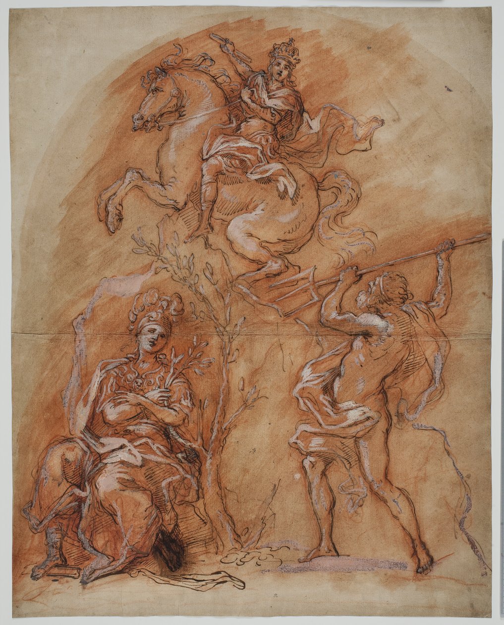 Bir binicilik anıtı, Minerva ve Neptün ile alegori by Giuseppe Passeri