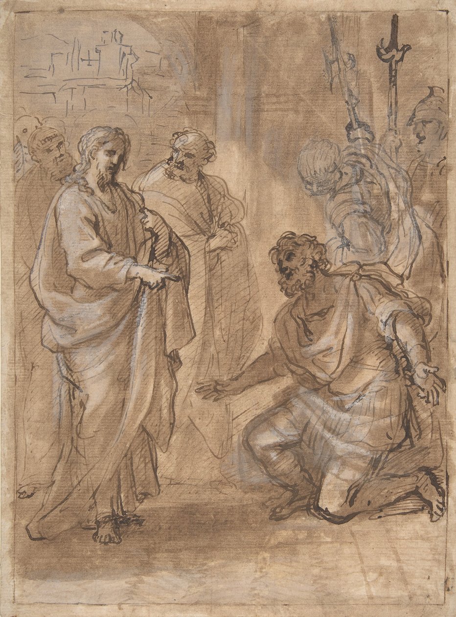 İsa ve Centurion recto, Figür, Çıkış Yapan Gemiye Sallayarak Verso., n.d.. by Giuseppe Passeri