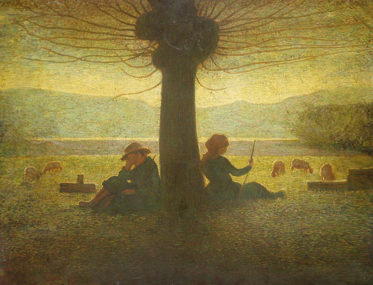 Bir Ağacın Altında Dinlenen Bir Çoban ve Çoban, 1905 dolayları by Giuseppe Pellizza da Volpedo