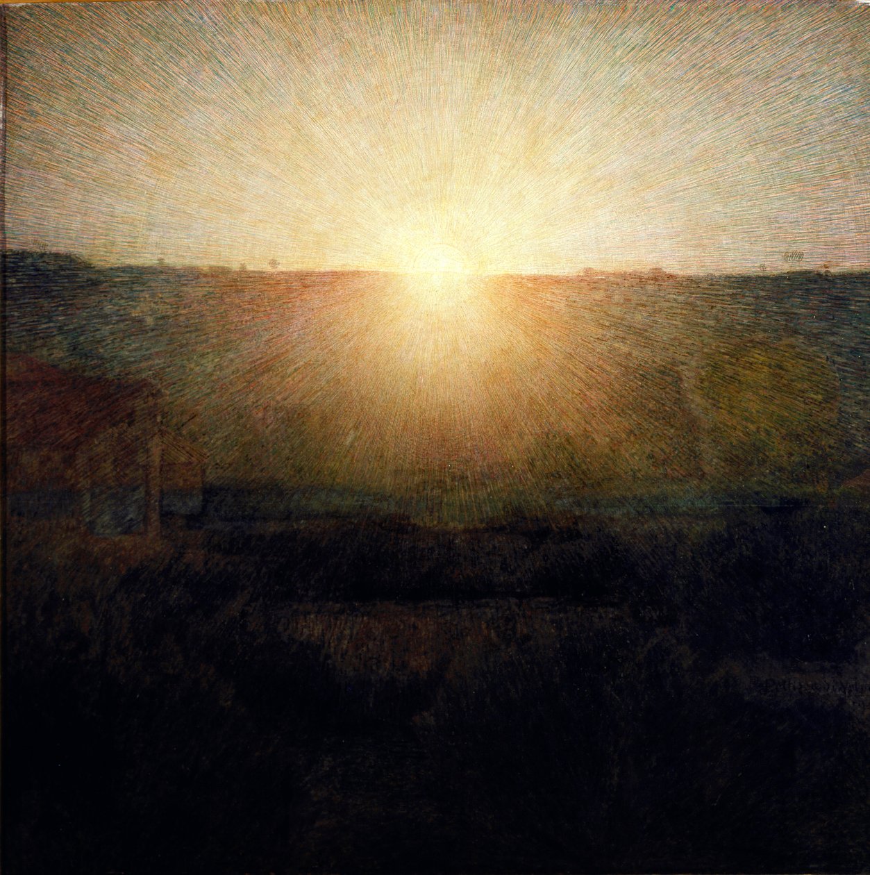 Yükselen Güneş Tablosu Giuseppe Pellizza da Volpedo (1868-1907) 1904 Dim.155x155 cm Roma Modern Sanat Galerisi by Giuseppe Pellizza da Volpedo
