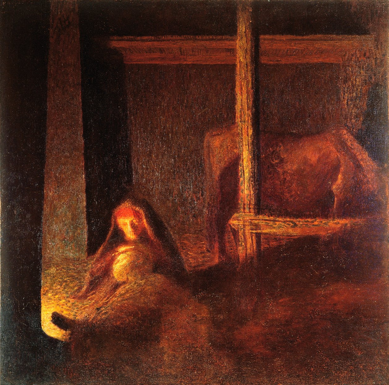 Ahırdaki yaşlı kadın by Giuseppe Pellizza da Volpedo