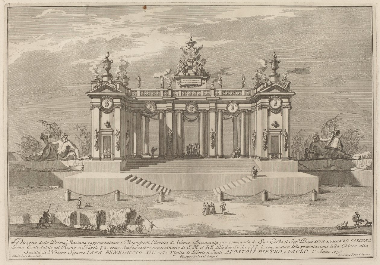 Atina Okulu Atari Salonu, "Çin" Festivali için by Giuseppe Pozzi after Giuseppe Palazzi