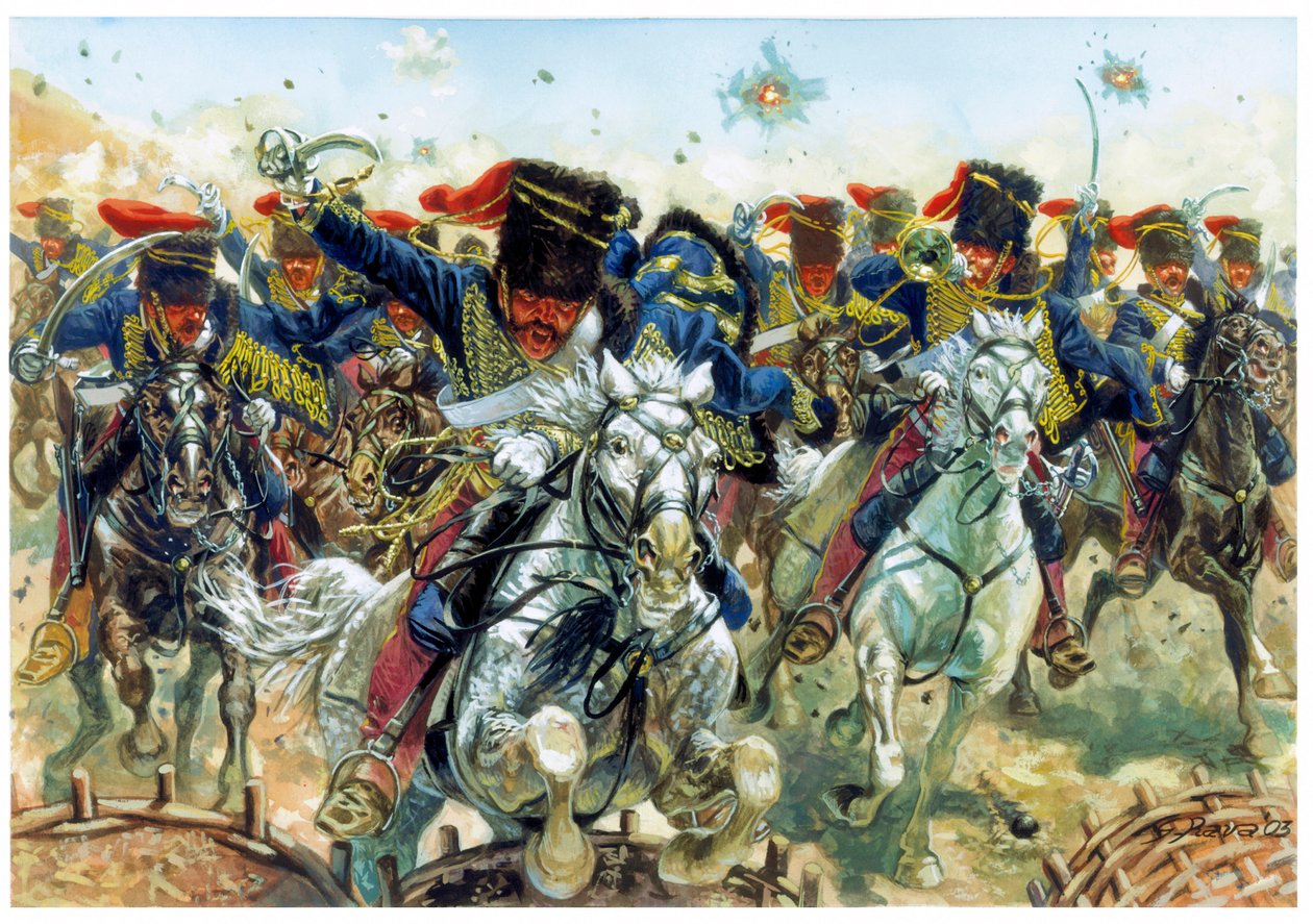 Kırım Savaşı: 25/10/1854 Balaklava Muharebesi, İngiliz süvarilerinin hücumu - crimean war: the charge of british cavalry during Battle of Balaclava fought on 25 October 1854 - İllüstrasyon: Giuseppe Rava by Giuseppe Rava