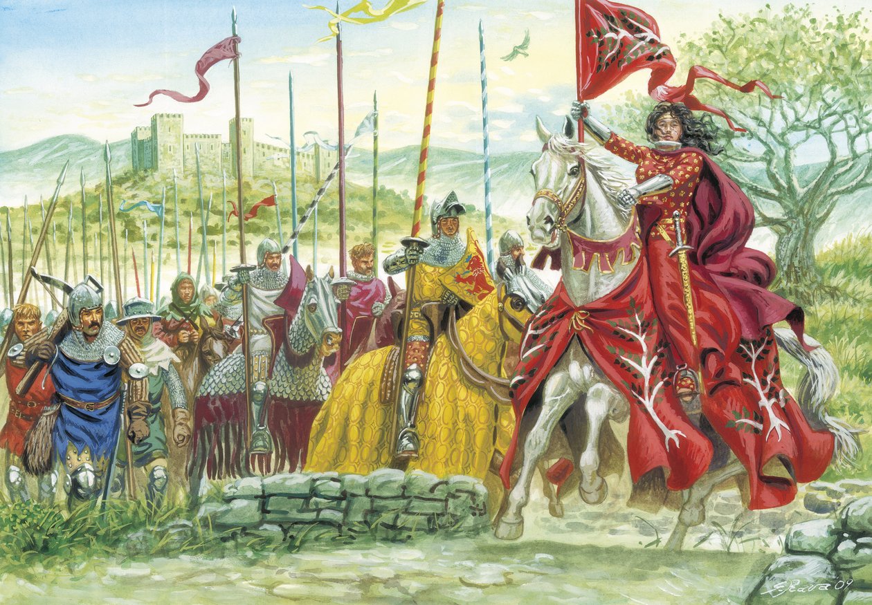 Eleonore d#39;Arboree (1340-1404) Sardunya#39;daki ordusunun başında by Giuseppe Rava