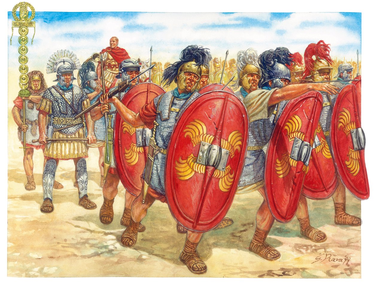Roman Antiquite (Cumhuriyet): bir grup Romalı lejyoner - Roma cumhuriyeti: Romalı lejyonerler - Giuseppe Rava