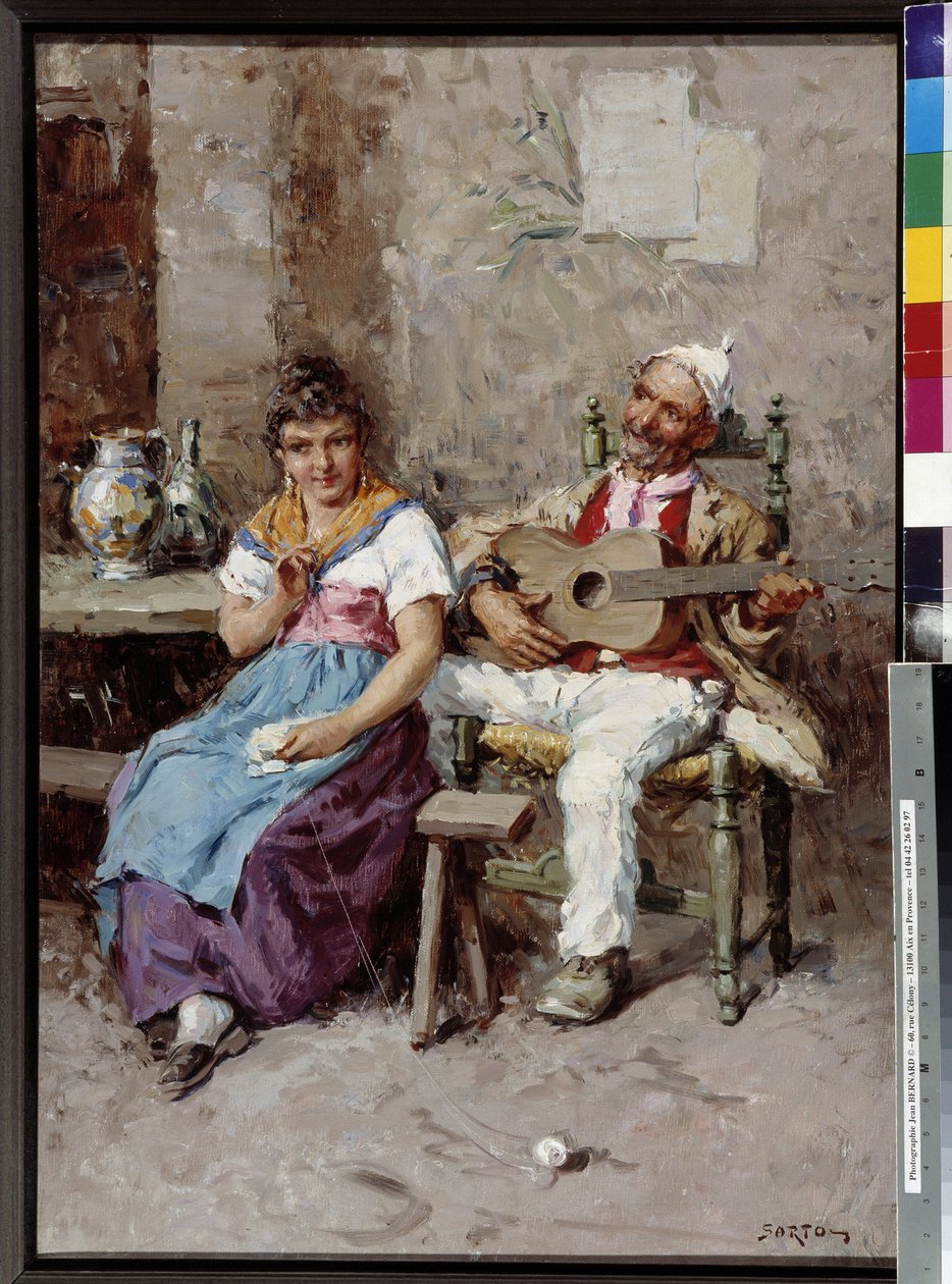 Giuseppe Sartori'nin Taverna Sahnesi Resmi (1863-1922) Zorunlu söz: Provence, Marsilya'nın koleksiyon temeli saygıları by Giuseppe Sartori