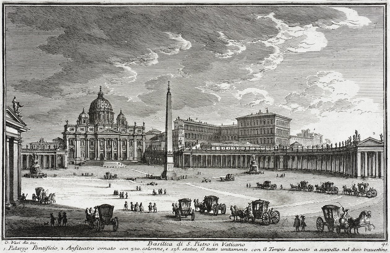 Aziz Petrus Bazilikası, Vatikan, c.1753 by Giuseppe Vasi