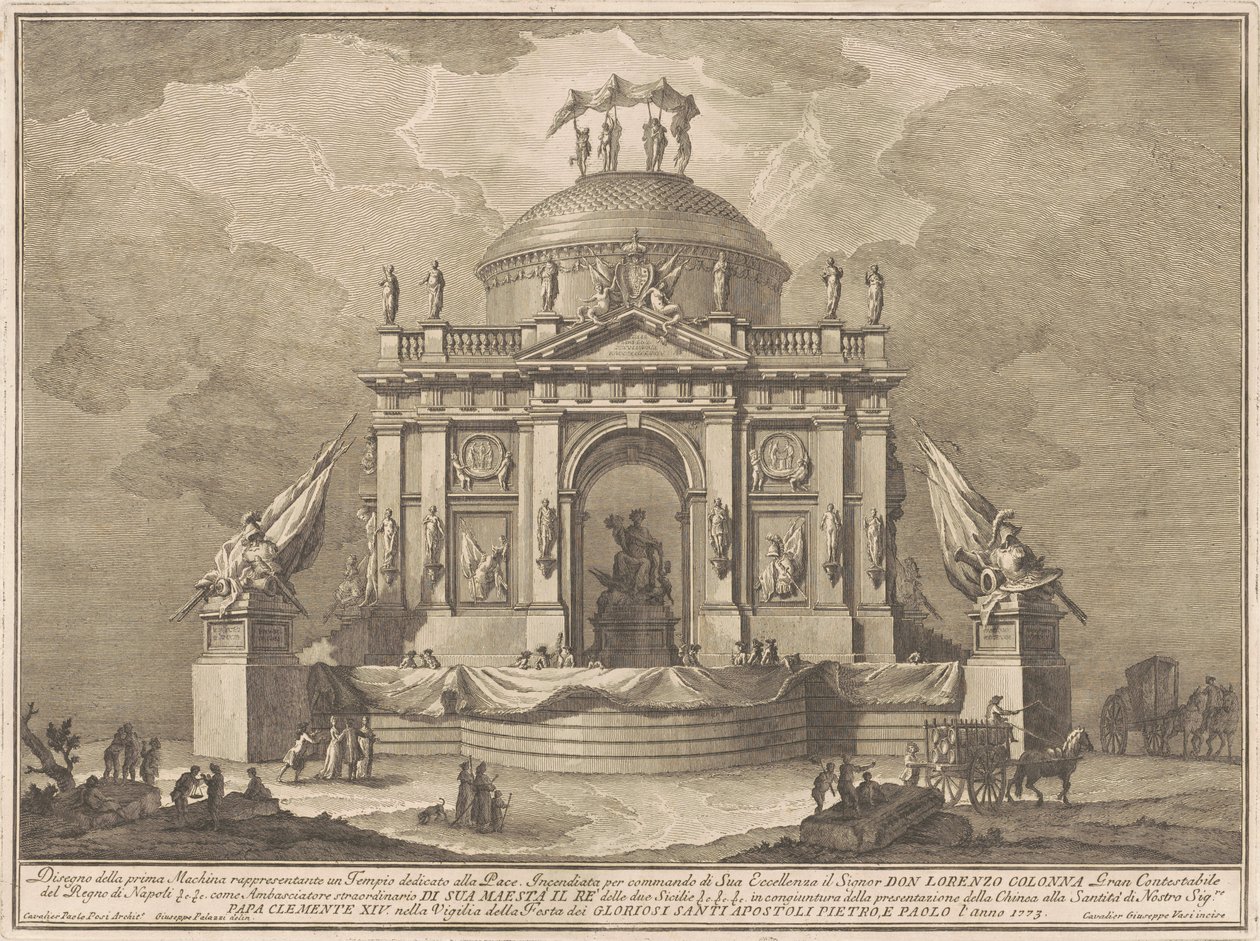 1773 Chinea için Prima Macchina: Barış Tapınağı, 1773. by Giuseppe Vasi