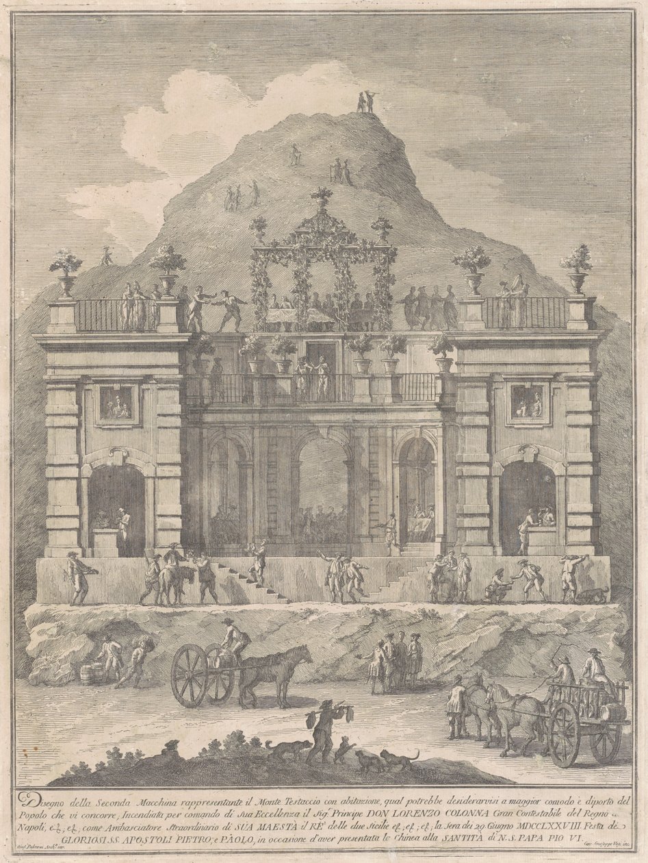 1778 Çini İçin İkinci Makine: Monte Testaccio Yakınında Bir Konut by Giuseppe Vasi, after Giuseppe Palazzi
