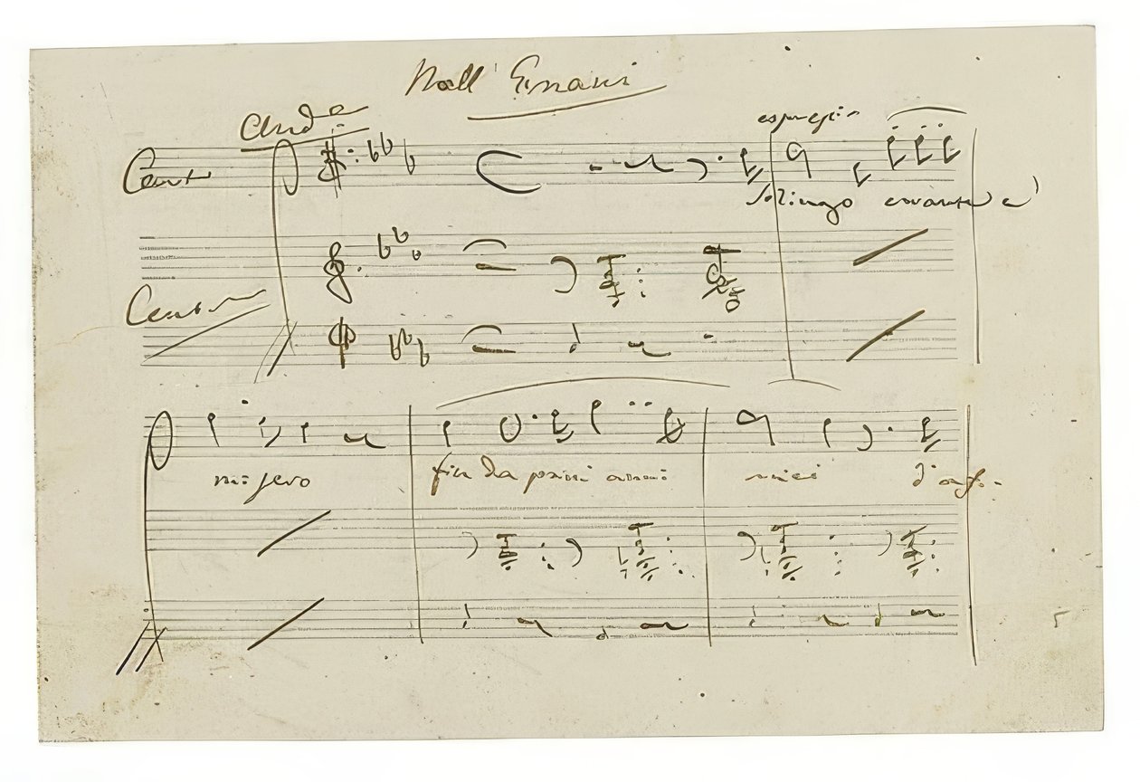 İmza: Opera Ernani, Finalarie Solingo, hatalı ve yanlış. 1840