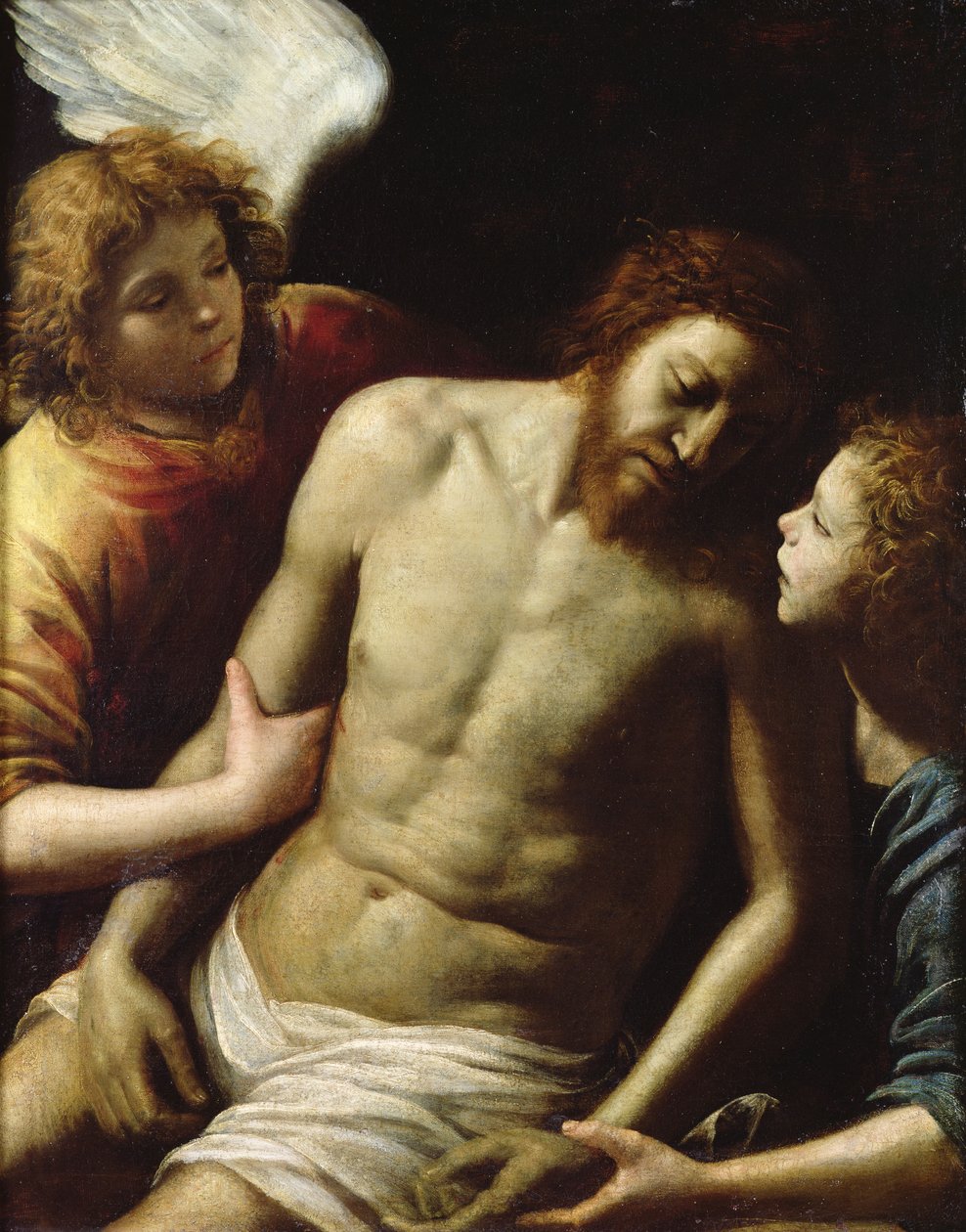 İki melek tarafından desteklenen ölü İsa, c. 1628 by Giuseppe Vermiglio