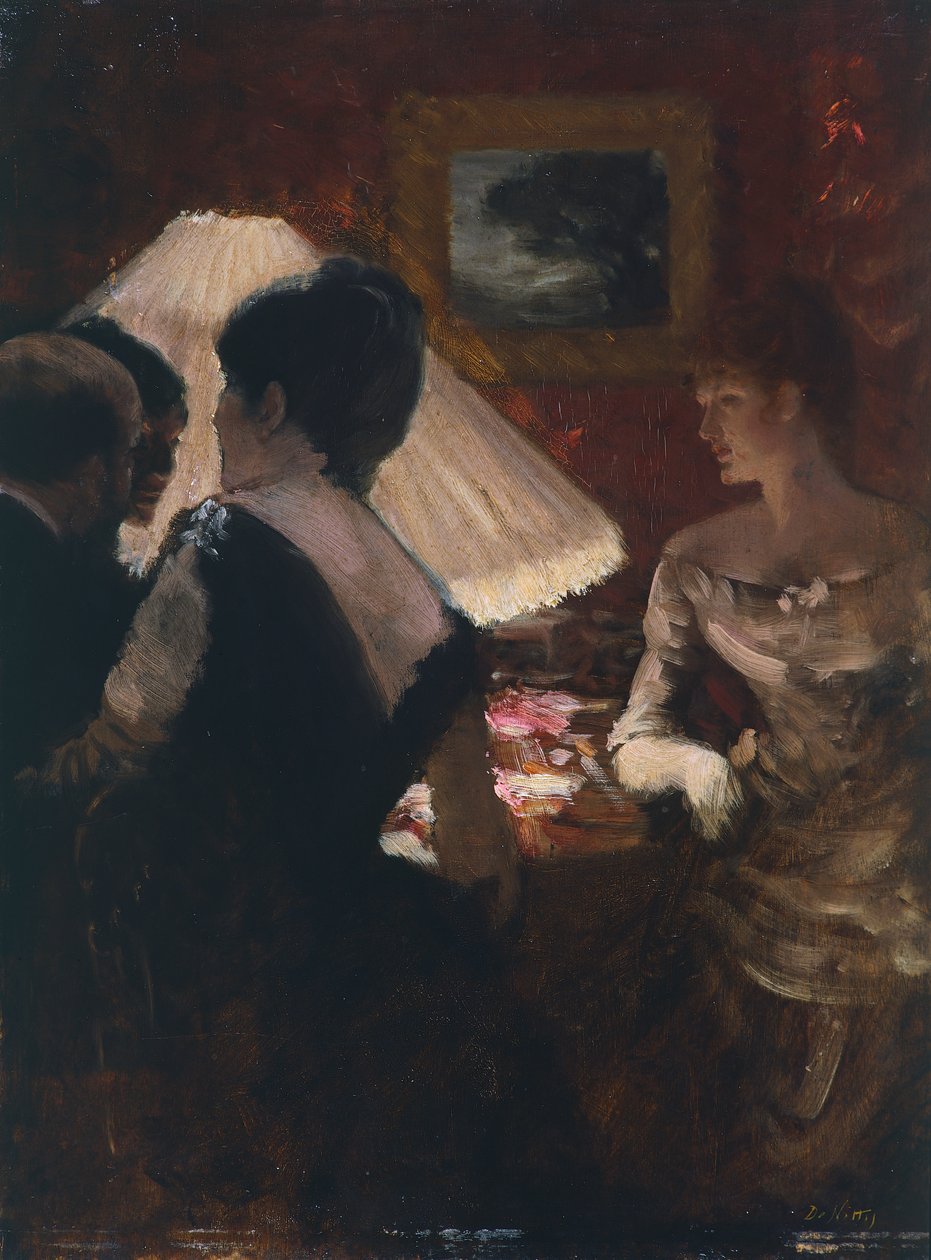 abajurun etrafında by Giuseppe or Joseph de Nittis