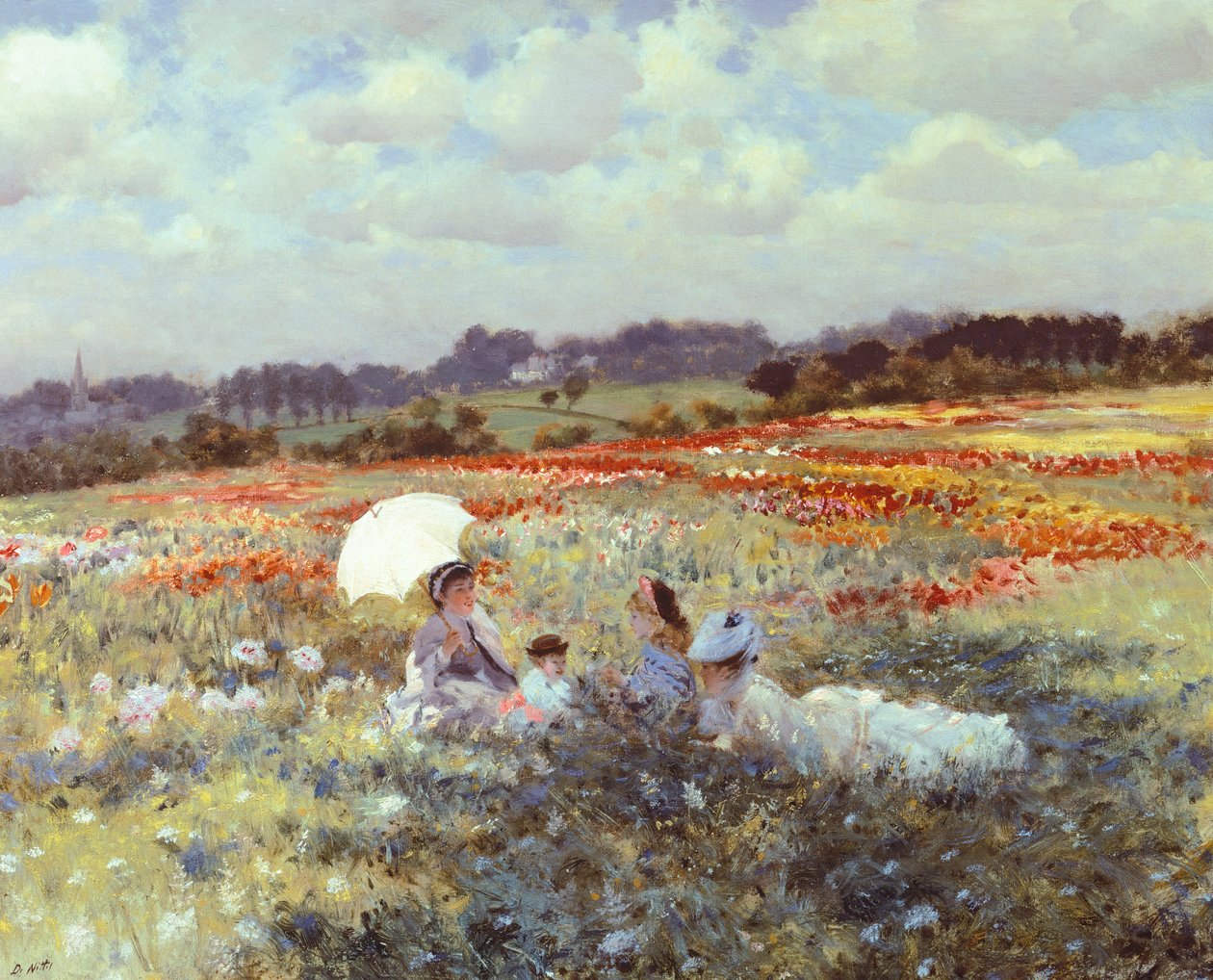 Londra yakınlarındaki Alanlar, Giuseppe de Nittis (1846-1884). by Giuseppe or Joseph de Nittis
