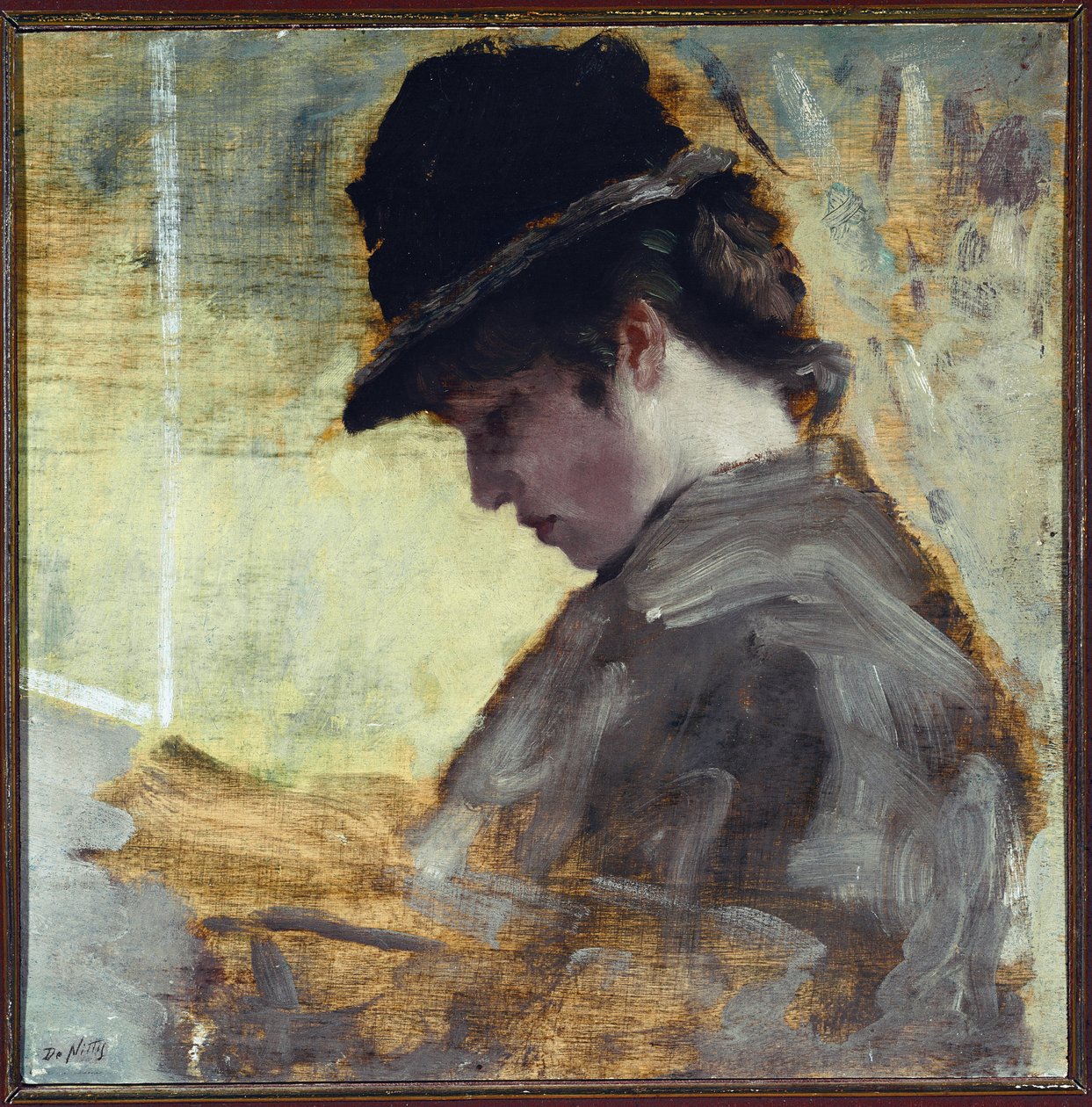 İngiliz Kızı (tuval üzerine yağlı boya by Giuseppe or Joseph de Nittis
