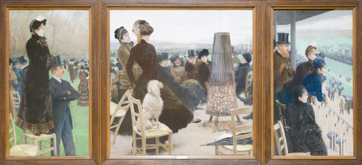Bois de Boulogne'daki yarışlar by Giuseppe or Joseph de Nittis