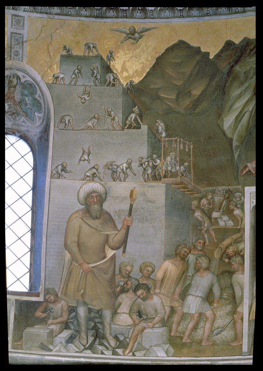 Babil Kulesi İnşaatı, 1360-70 by Giusto di Giovanni de Menabuoi