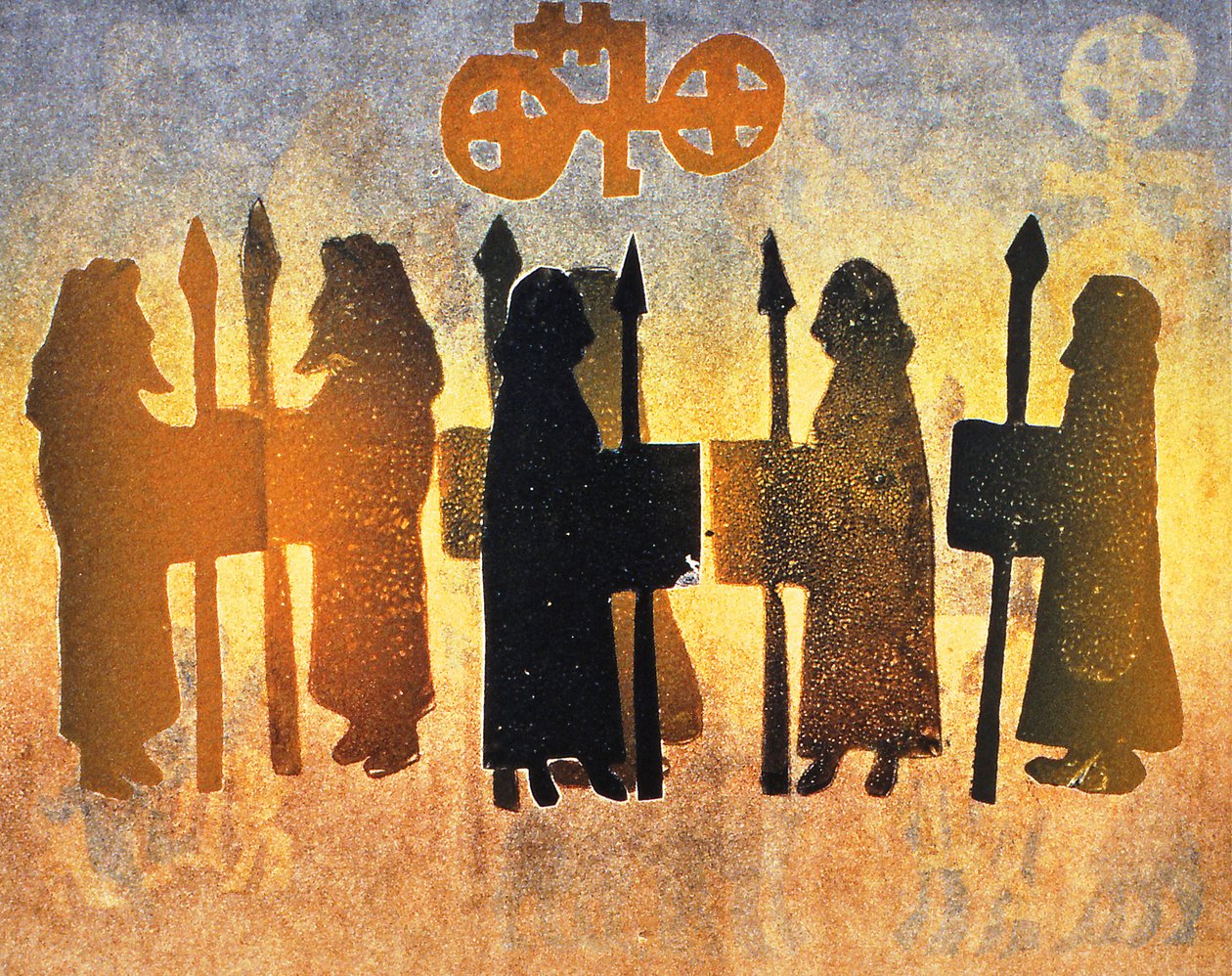 Border Picts, 2000 (tek baskı) by Gloria Wallington