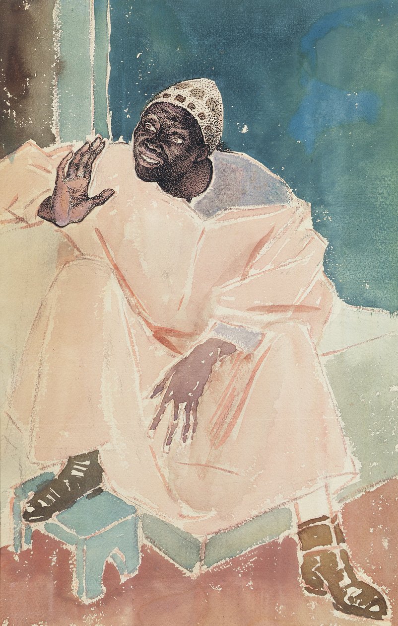 Oturan Faslı, 1936 (kağıt üzerinde kalem, mürekkep ve tuvalet) by Glyn Warren Philpot