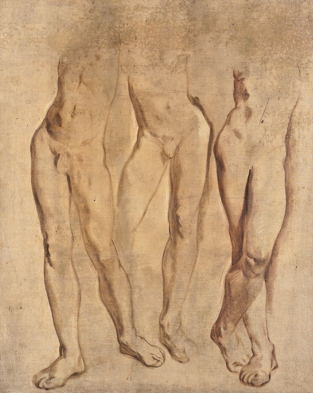 Çıplak bir erkekle ilgili üç çalışma, c. 1923-24 (tuval üzerine yağlı boya) by Glyn Warren Philpot