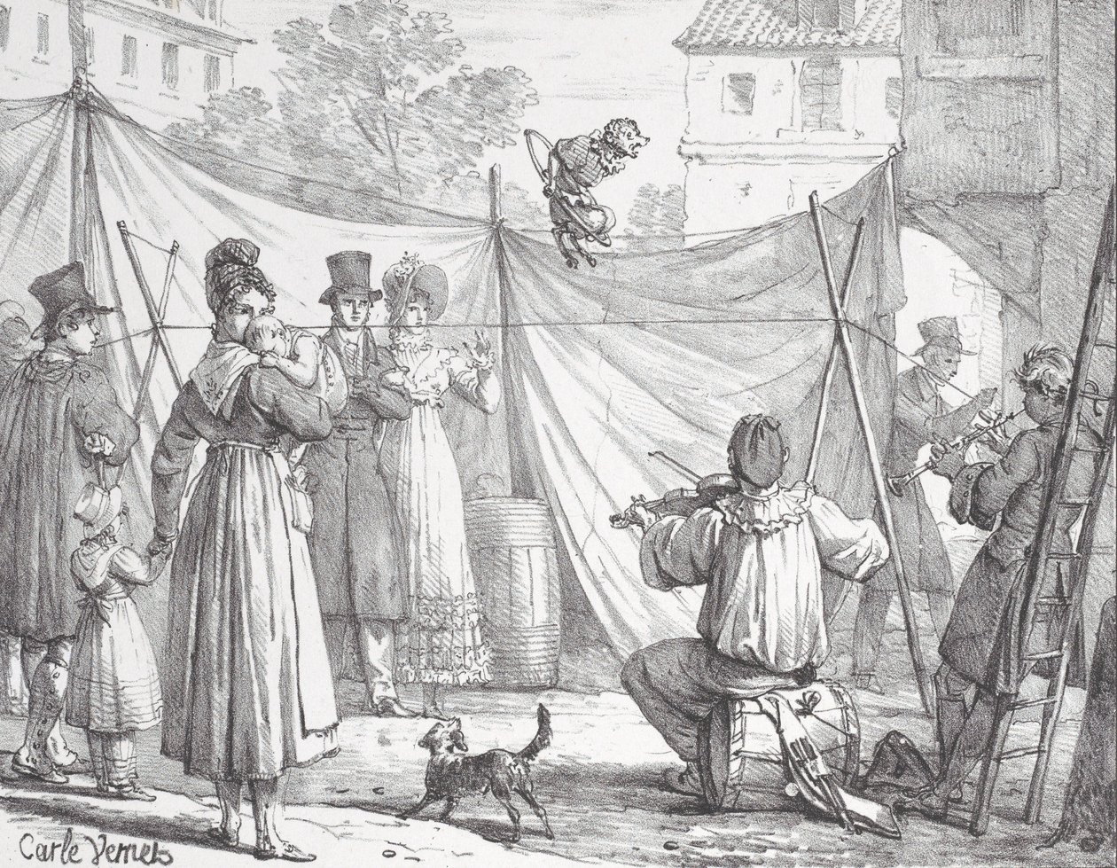 Maymun ve Leopar Maymun, 1818. by Godefroy Engelmann