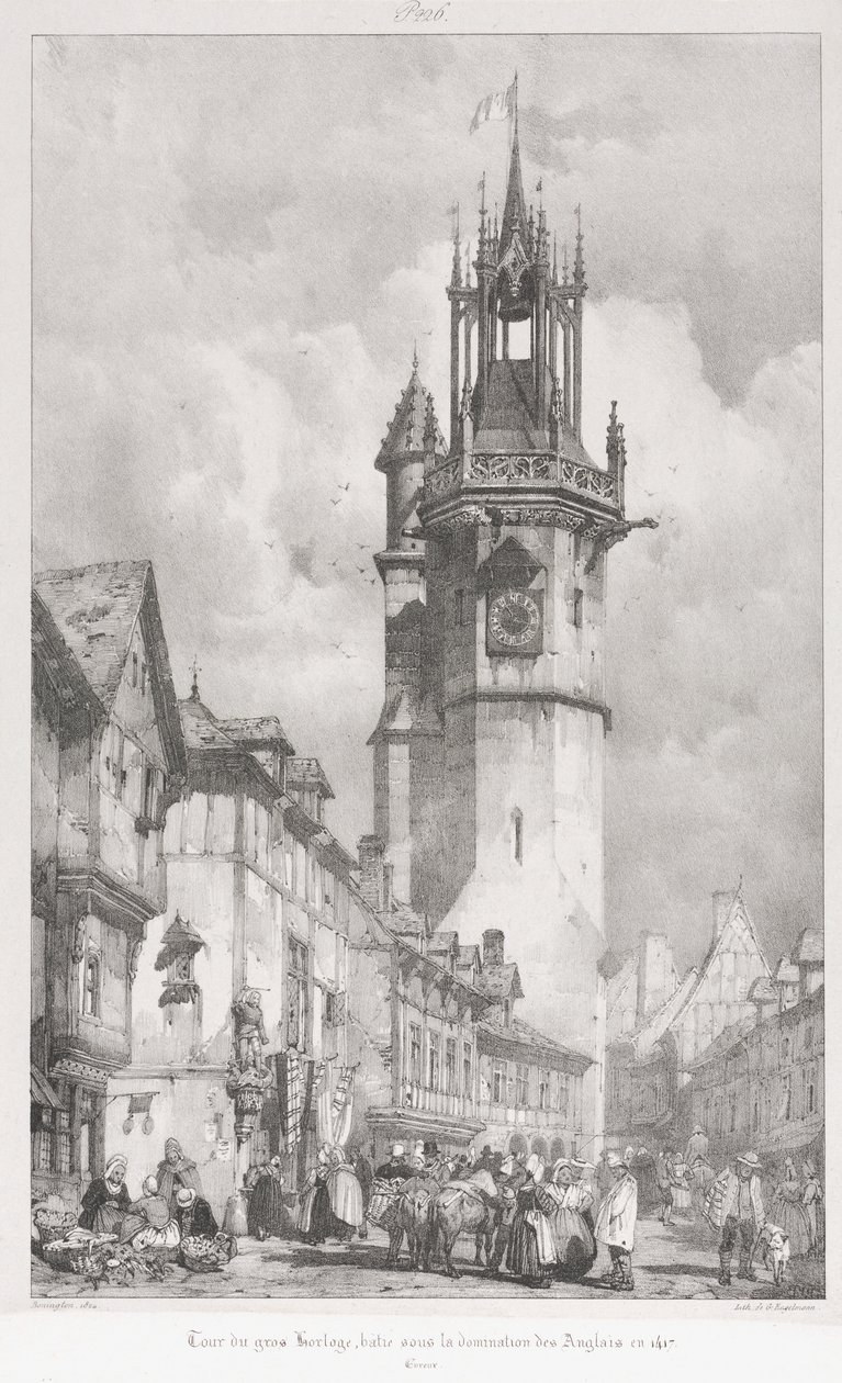 Antik Fransa, Normandiya'da Pitoresk ve Romantik Yolculuklar: Tour du Gros-Horlage, Évreux by Godefroy Engelmann