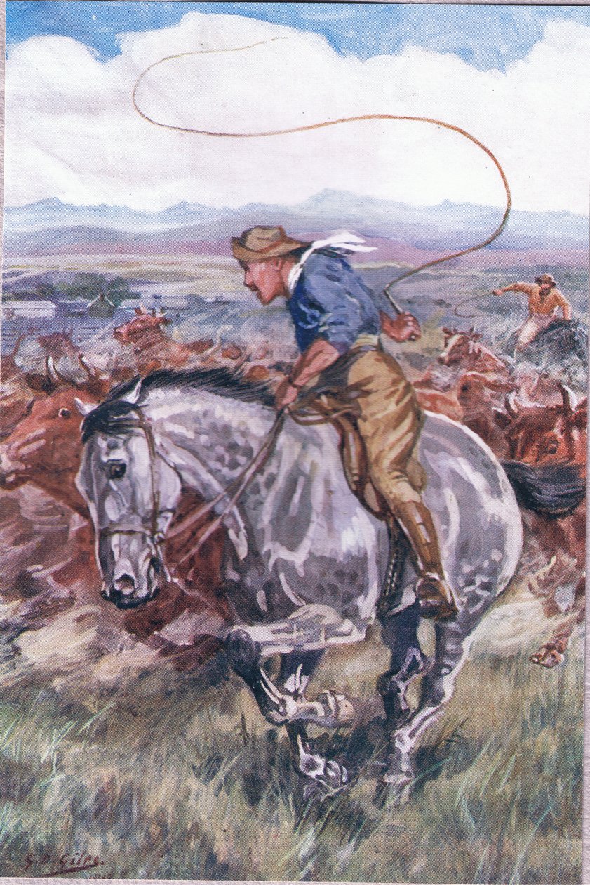 The Sick Stockrider, from Poems of Adam Lindsay Gordon published by T. N. Foulis, 1912  by Godfrey Douglas Giles