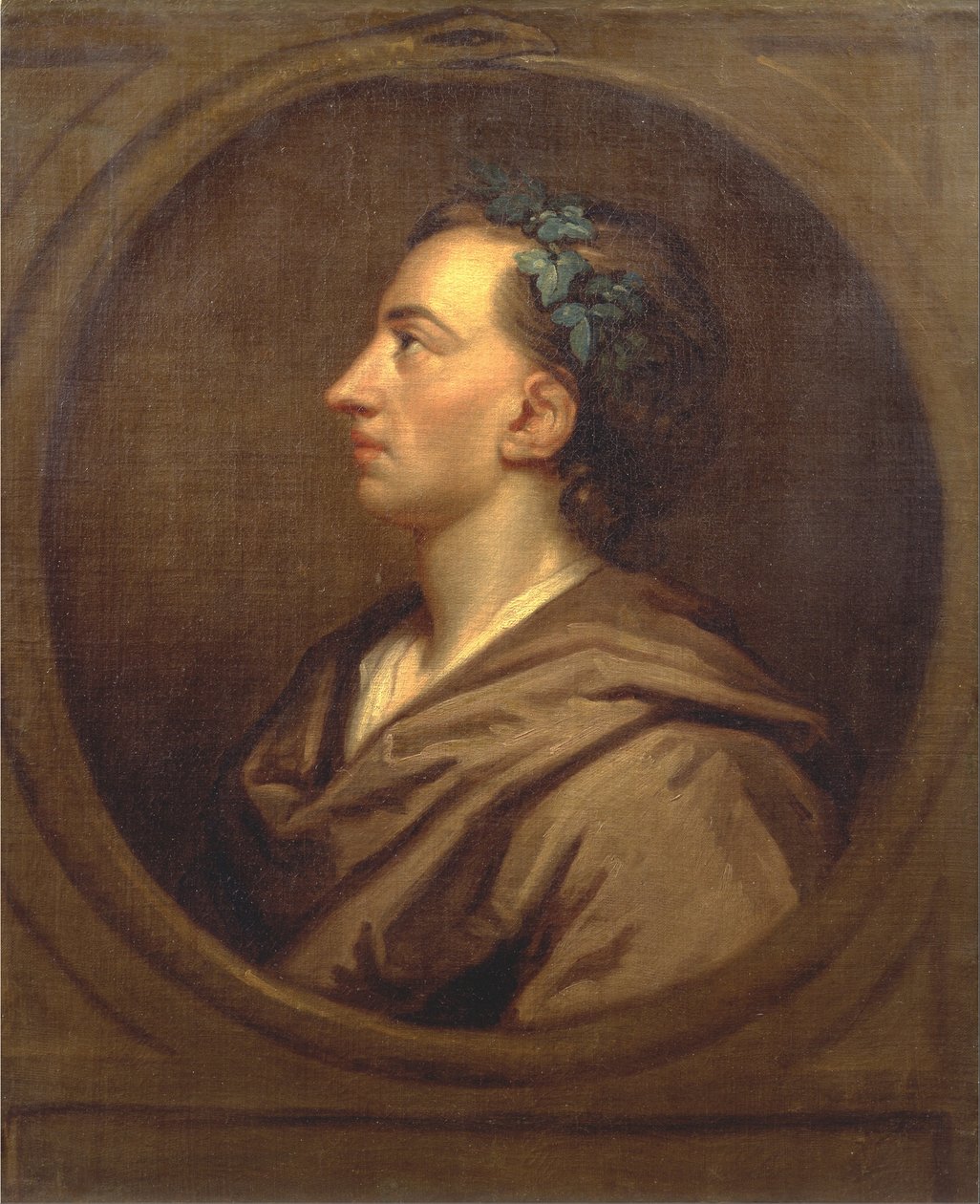 Ivy ile taçlandırılmış Alexander Pope Profili by Godfrey Kneller