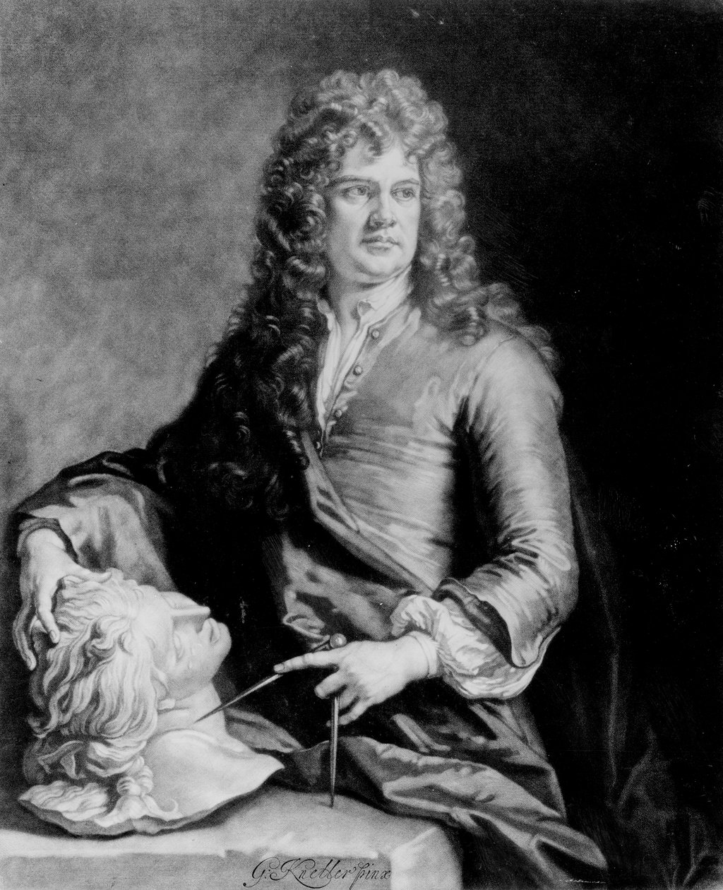J. Smith tarafından oyulmuş Grinling Gibbons (1648-1721), by Godfrey Kneller