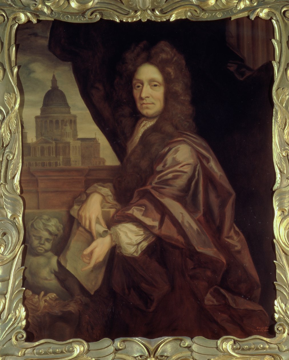 Edmund Dyer tarafından kopyalanan Sir Christopher Wren (1632-1723) by Godfrey Kneller