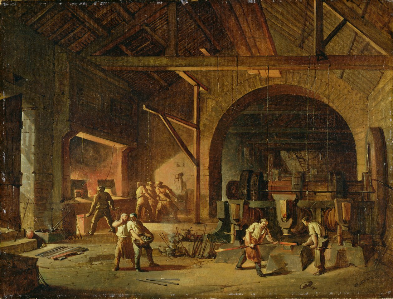 Bir Demir Fabrikasının İçi, 1850 by Godfrey Sykes
