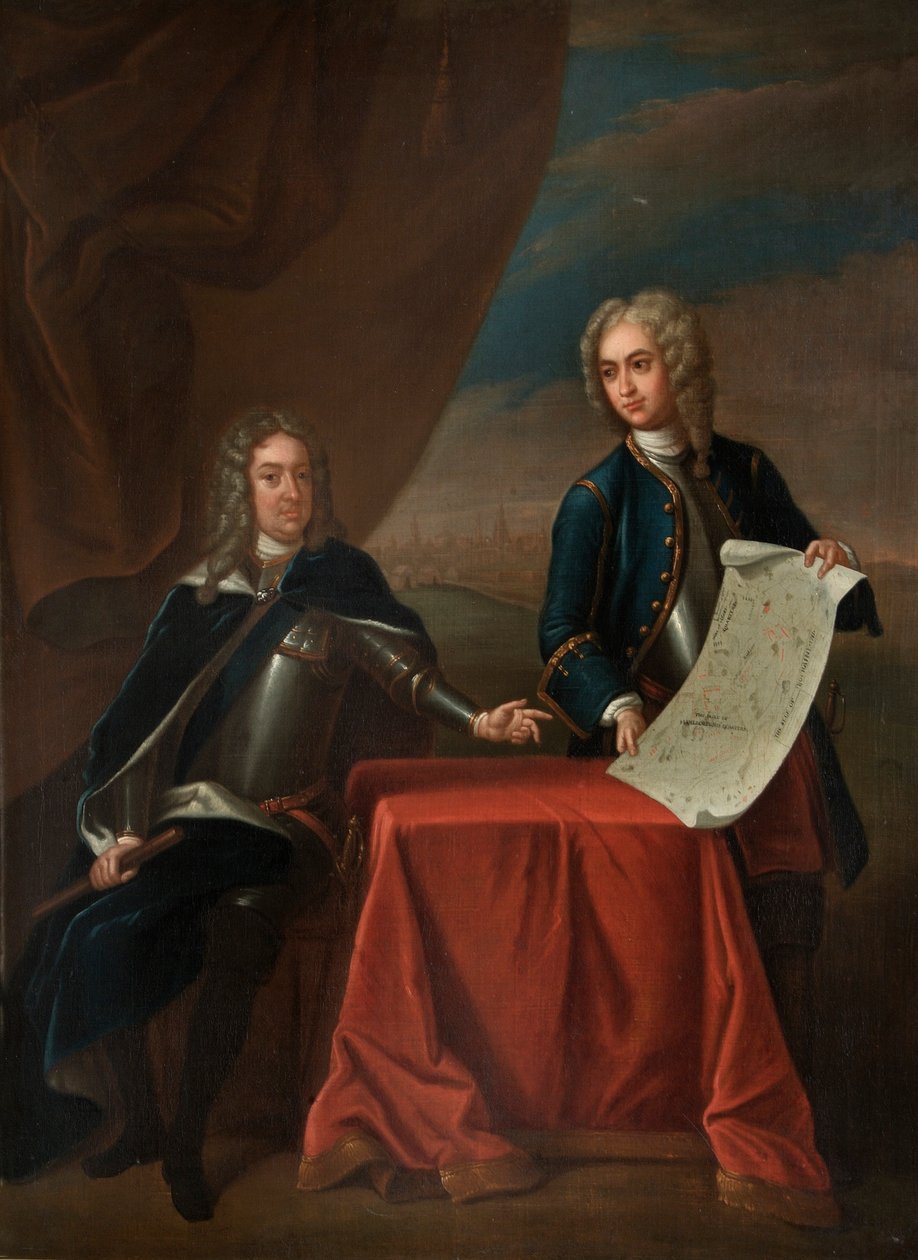John Churchill ve John Armstrong (tuval üzerine yağlı boya) by Godfrey (after) Kneller