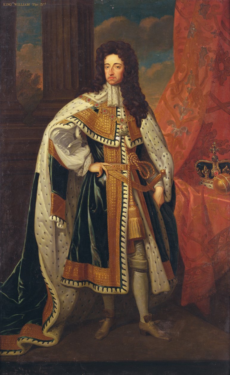 Kral William, Devlet Cübbelerinde, c.1690 (tuval üzerine yağlı boya) by Godfrey (after) Kneller