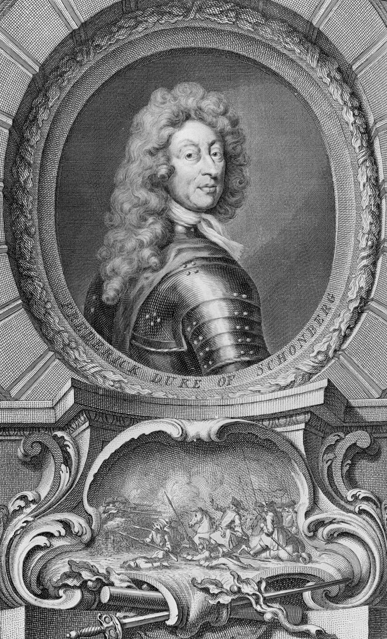 Frederick, Schomberg Dükü (1615-90) Jacobus Houbraken (1698-1780) tarafından oyulmuş by Godfrey Kneller