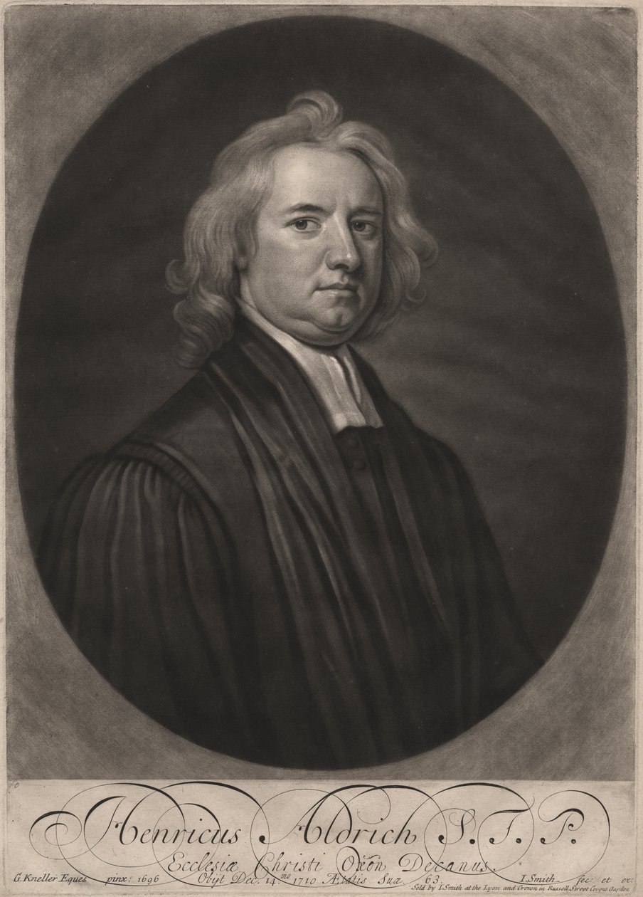 Henricus Aldrich, John Smith (1652-1743) tarafından oyulmuş, 1696 (mezzotint) by Godfrey Kneller