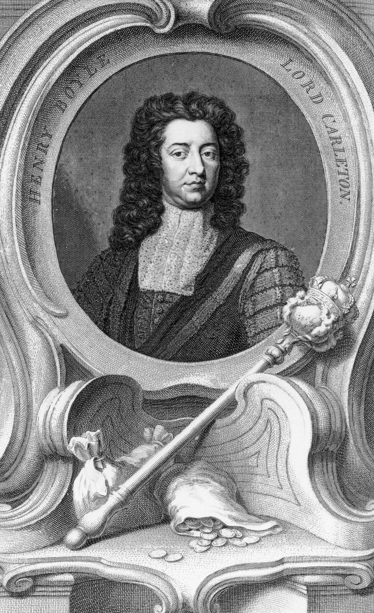 Henry Boyle, Lord Carleton, Jacobus Houbraken tarafından oyulmuş, 1740 by Godfrey Kneller