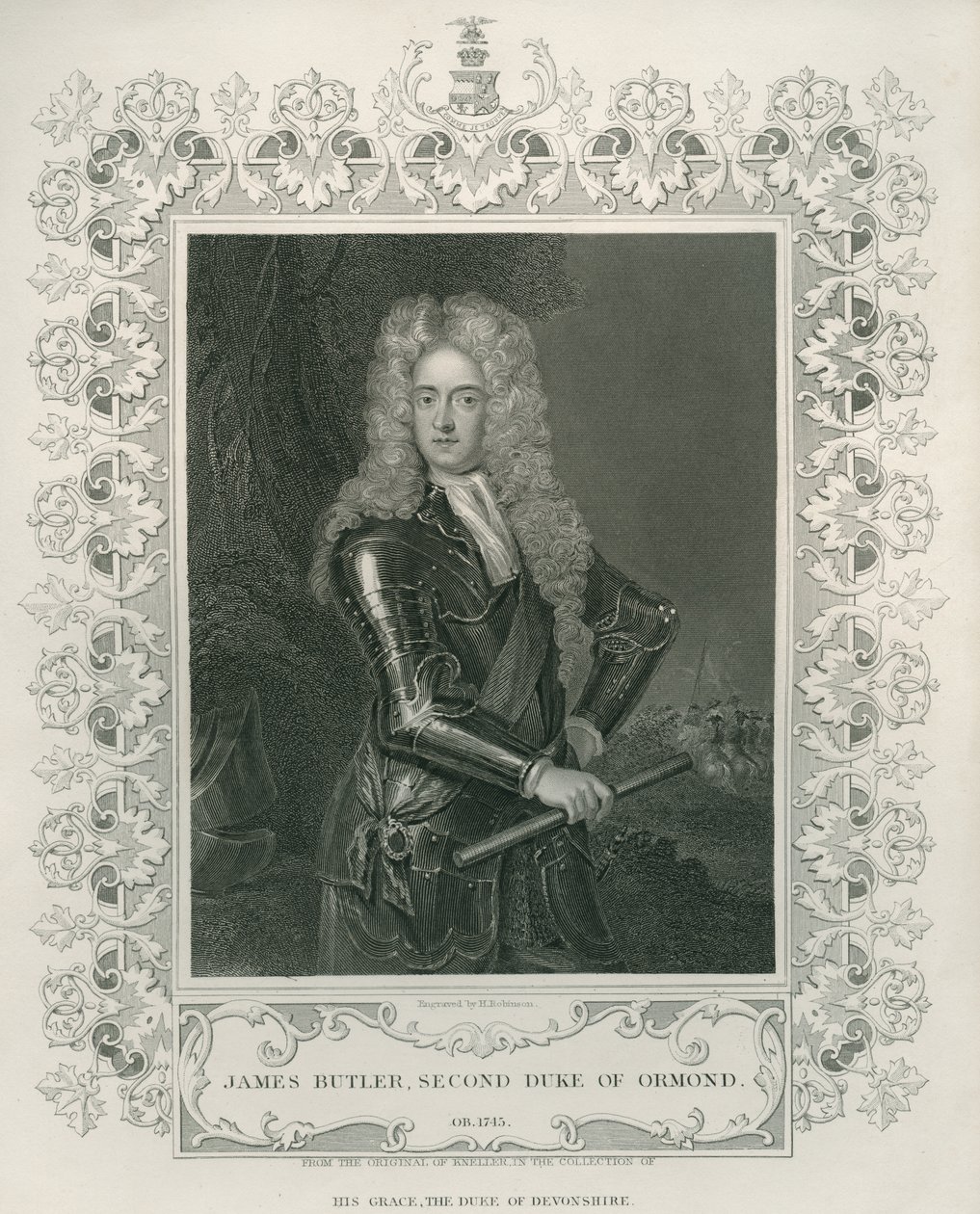 James Butler, Ormond 2. Dükü, Henry Robinson tarafından oyulmuş by Godfrey Kneller